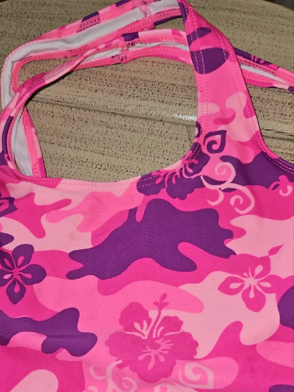 OP Pink Floral Camo One-Piece Swimsuit